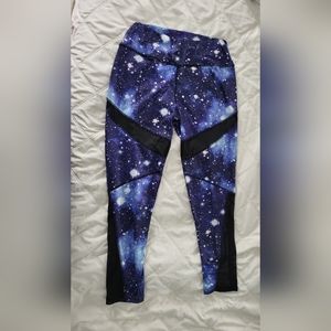 Galaxy Leggings with Mesh Panels